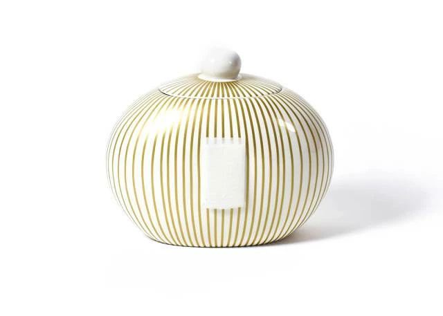 Coton Colors Happy Everything By Coton Colors Happy Everything Gold Stripe Big Cookie Jar